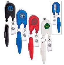 Retractable Badge Holder With Pen 